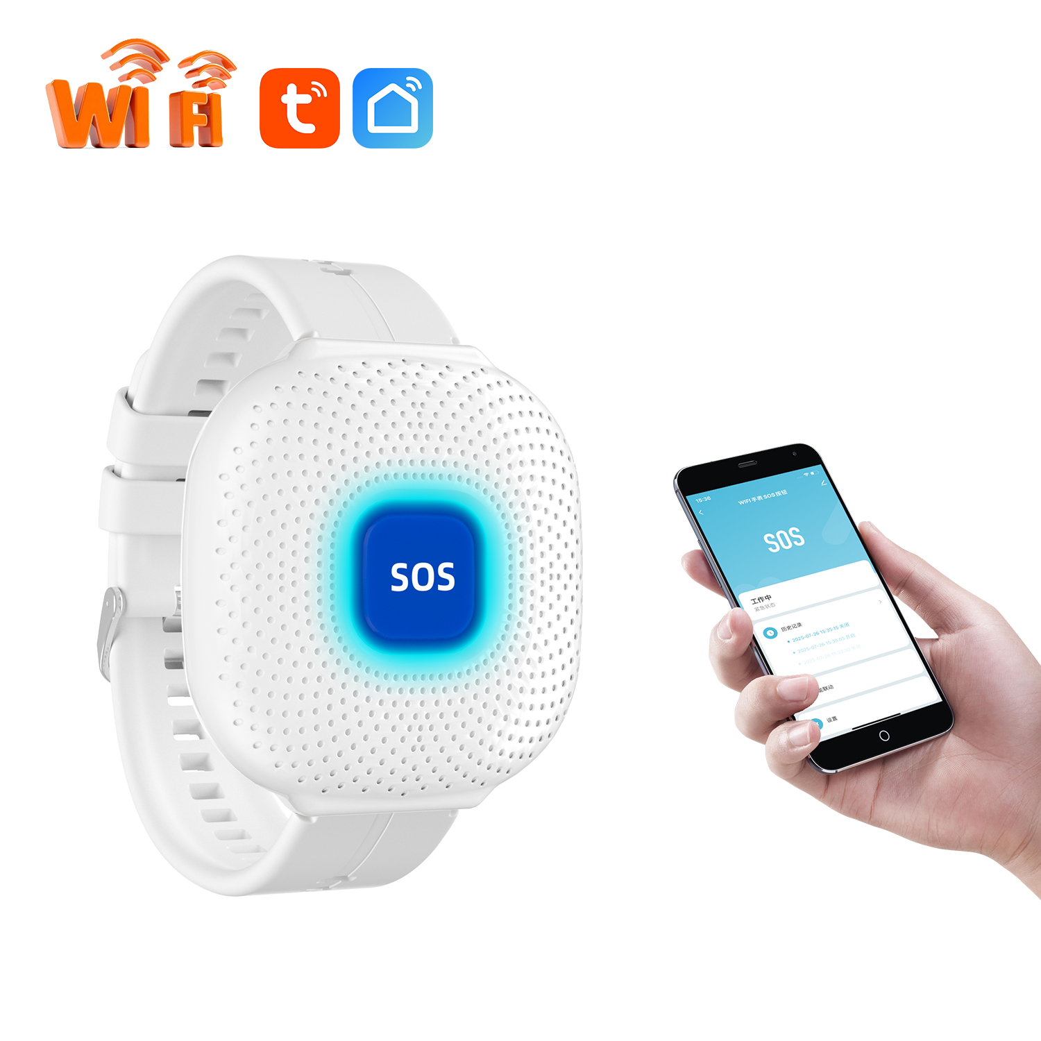 Fall Detection Watch - Waterproof Tuya Smart Wifi Safety SOS