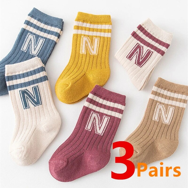 3 Pairs Baby Letter Socks Knit - Baby Sock Oximeter のレビューと価格