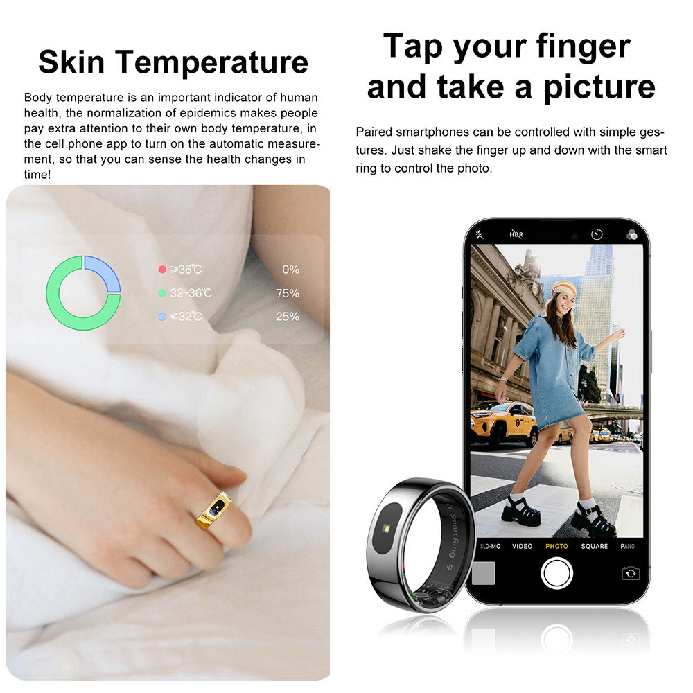 R08 Fitness Tracker Smart Ring - Temperature Ring Skin のレビューと価格