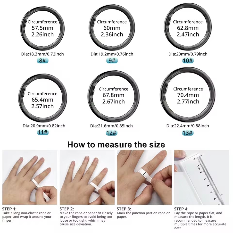 R09 Smart Ring Men Women with  - Temperature Ring Skin のレビューと価格