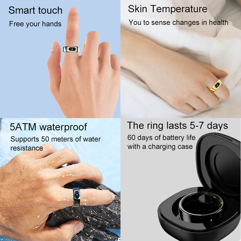 Smart Ring Men Women with Char - Temperature Ring Skin のレビューと価格