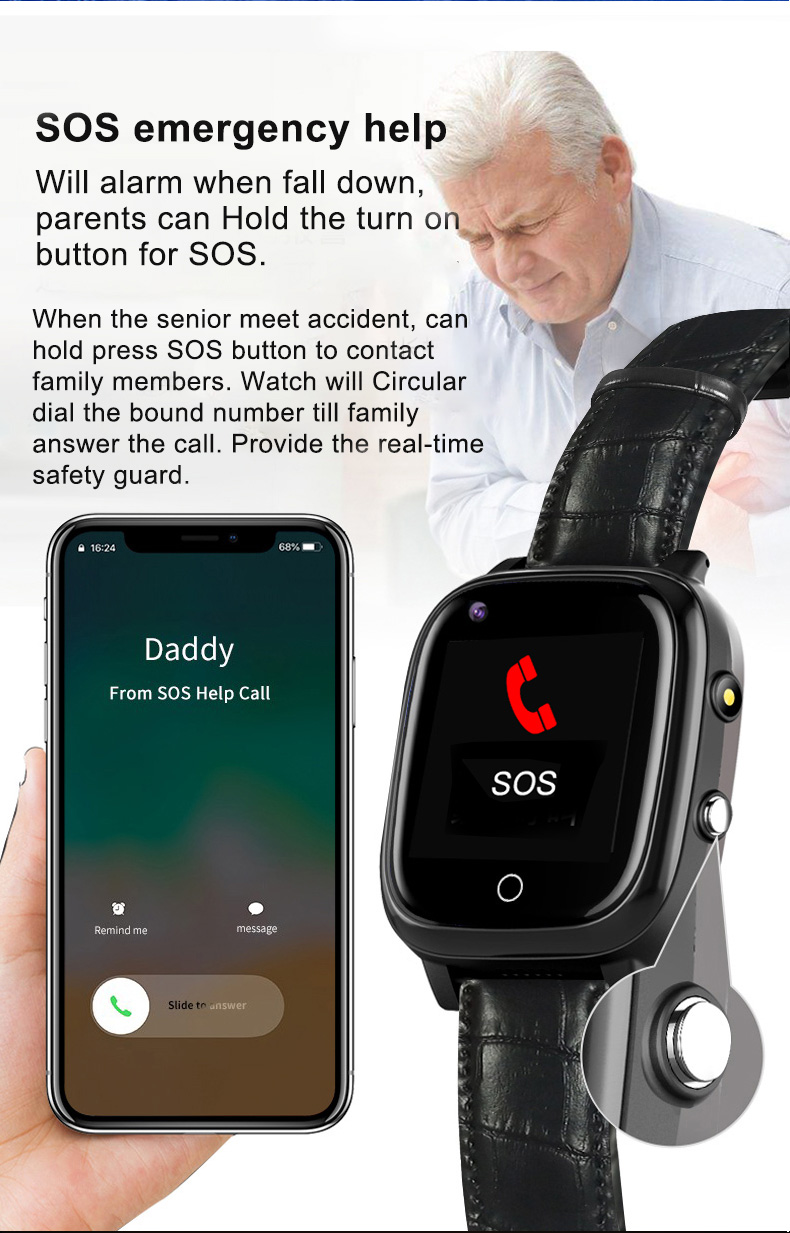 Elderly Smart Watch For Old Pe - Fall Detection Watch のレビューと価格