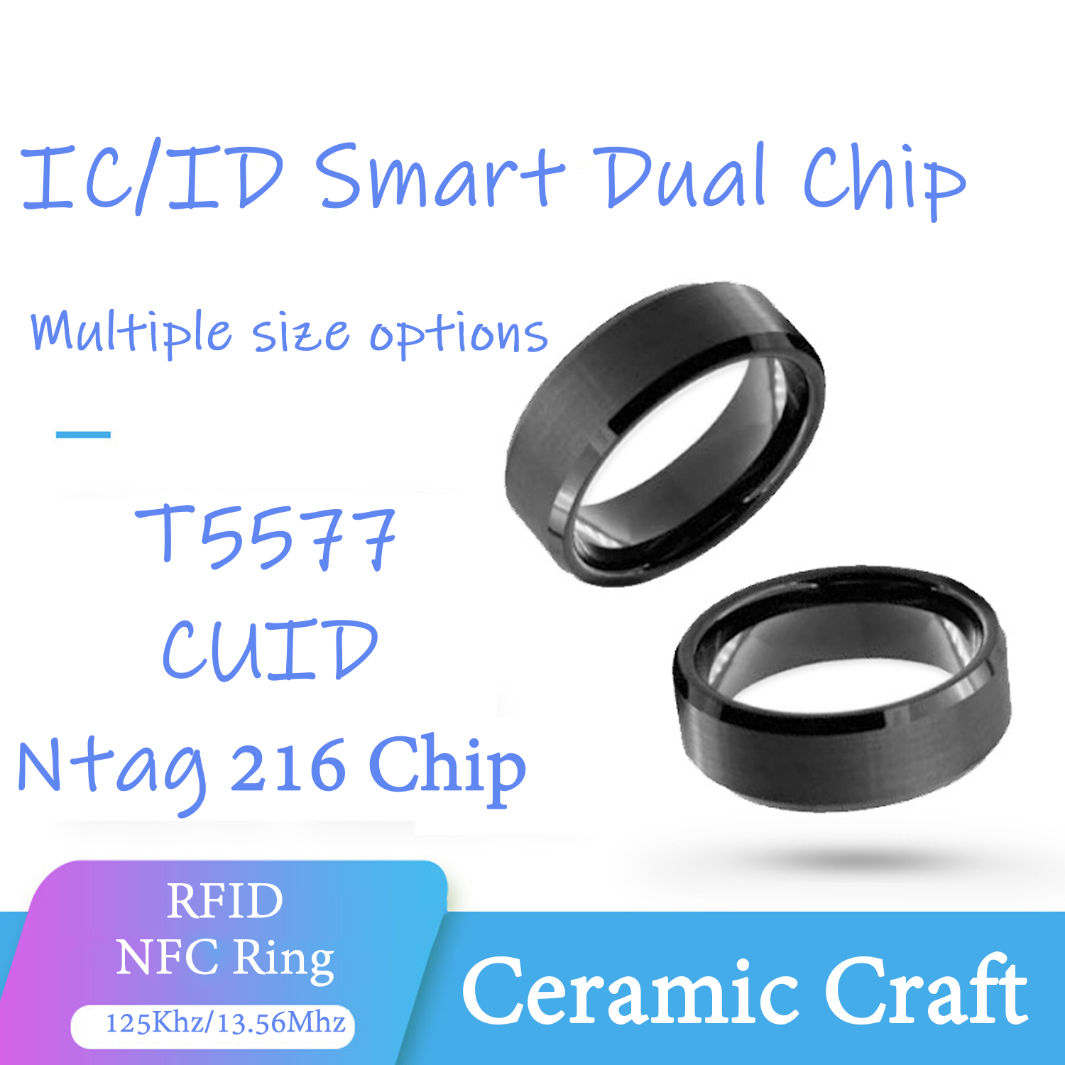 CUID T5577 Dual Chip Clone Rin - Smart Ring Nfc Pay のレビューと価格