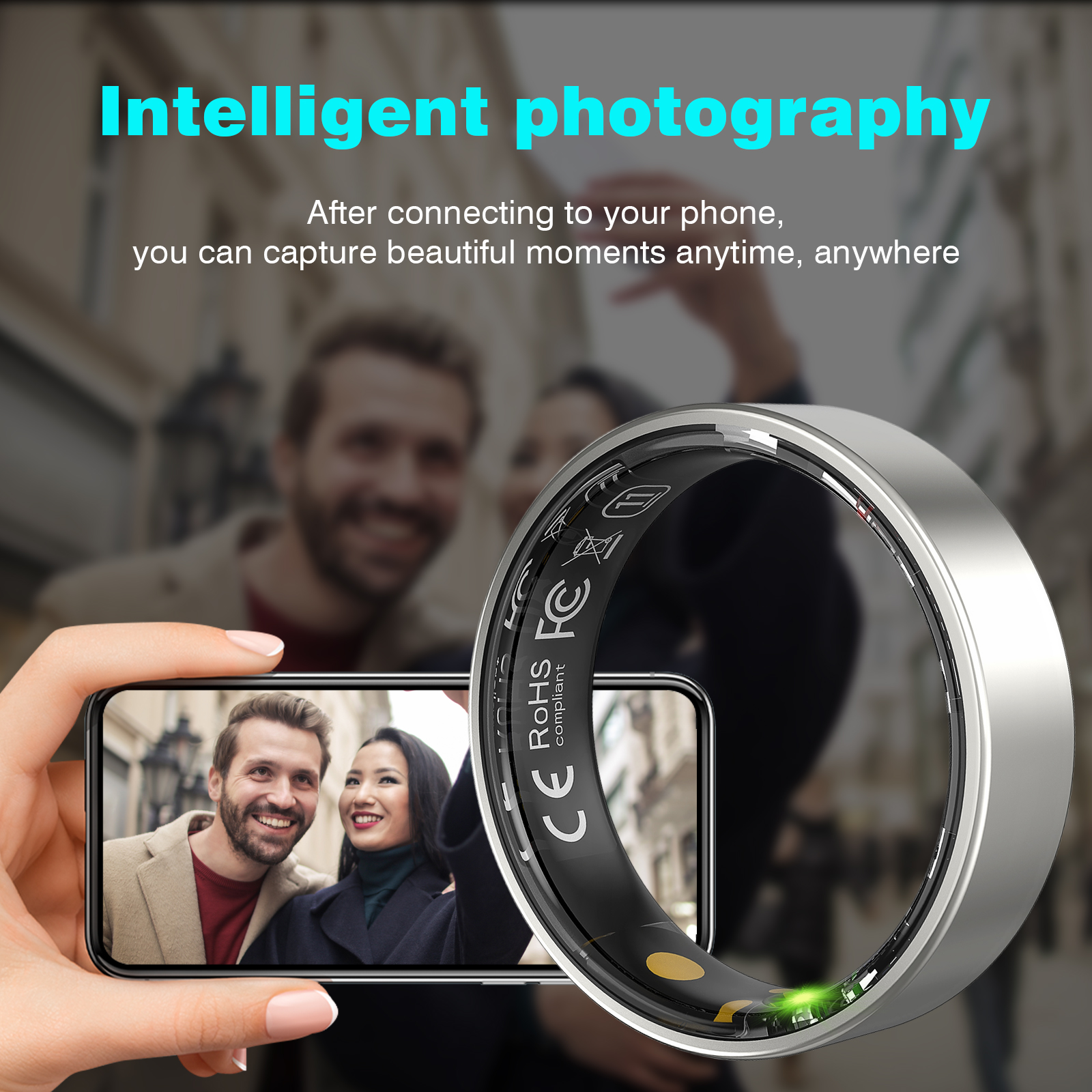Smart Ring Men Women with Char - Temperature Ring Skin のレビューと価格