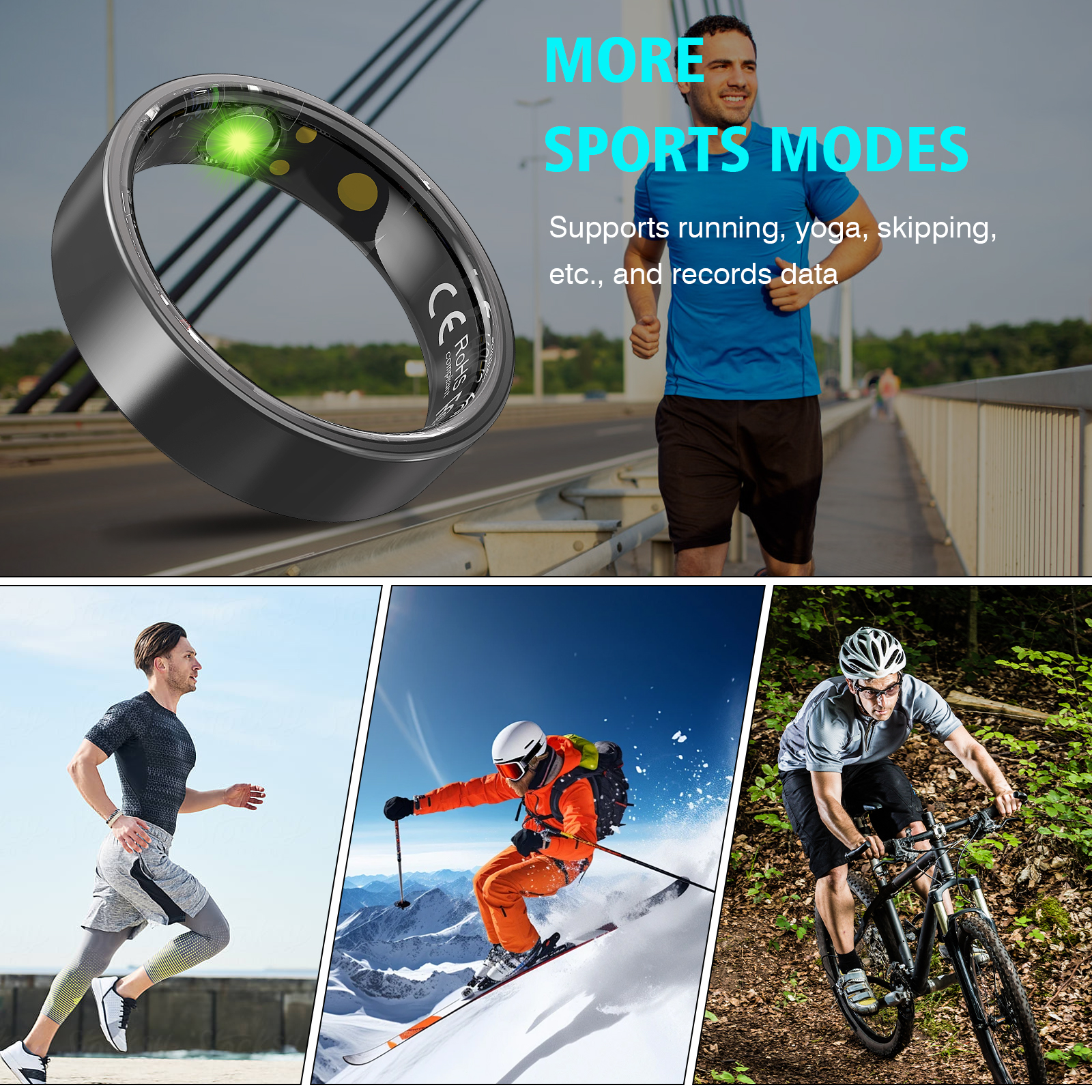 Smart Ring Men Women with Char - Temperature Ring Skin のレビューと価格