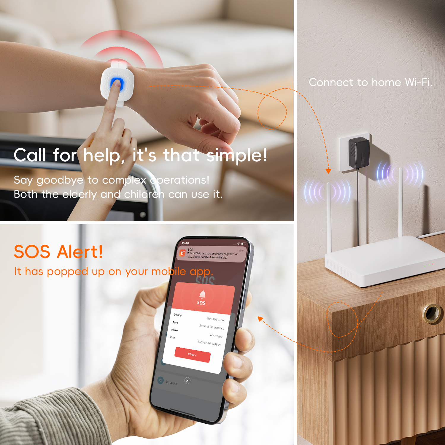 Waterproof Tuya Smart Wifi Saf - Fall Detection Watch のレビューと価格
