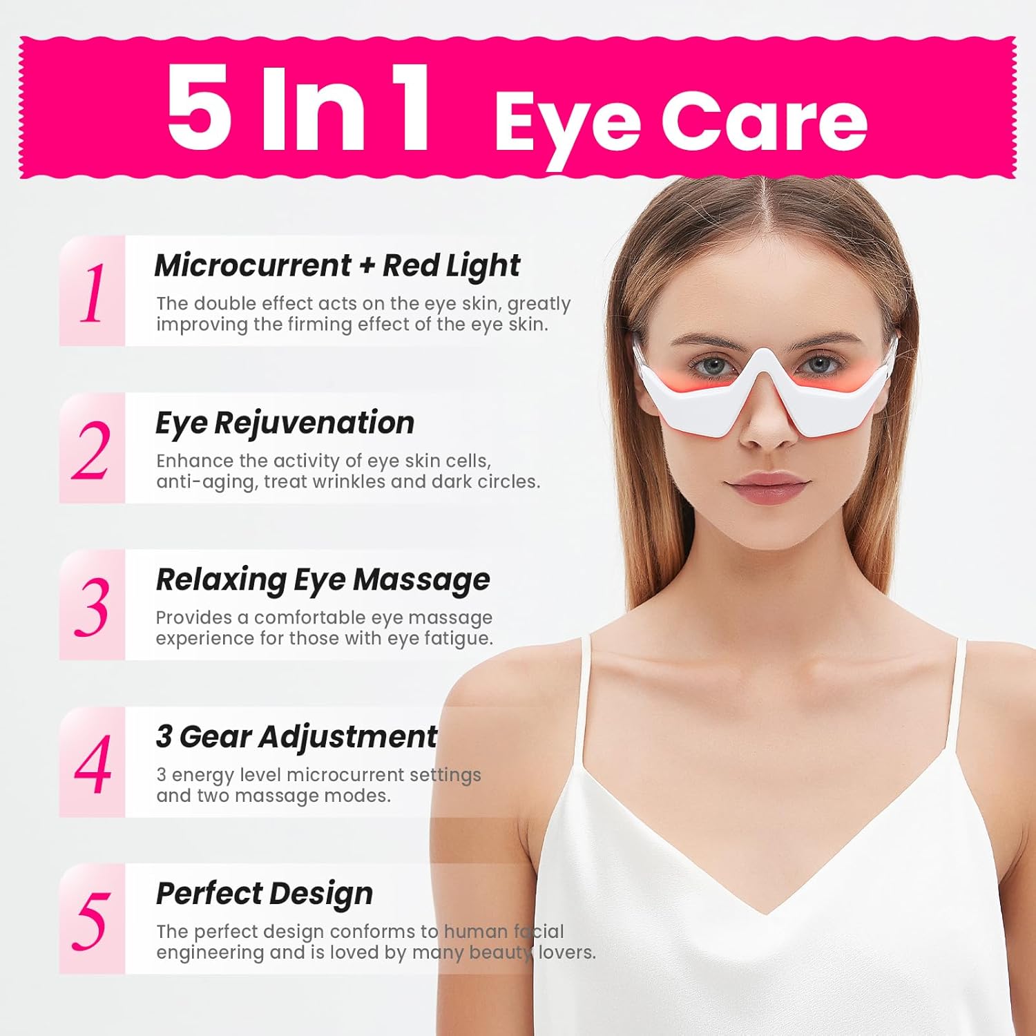 Microcurrent EMS Eye Massager  - Light Therapy Glasses のレビューと価格