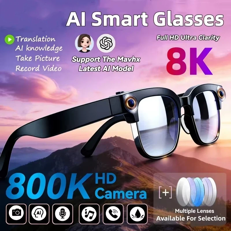 8K AI Smart Glasses Bluetooth  - Smart Glasses Lens のレビューと価格
