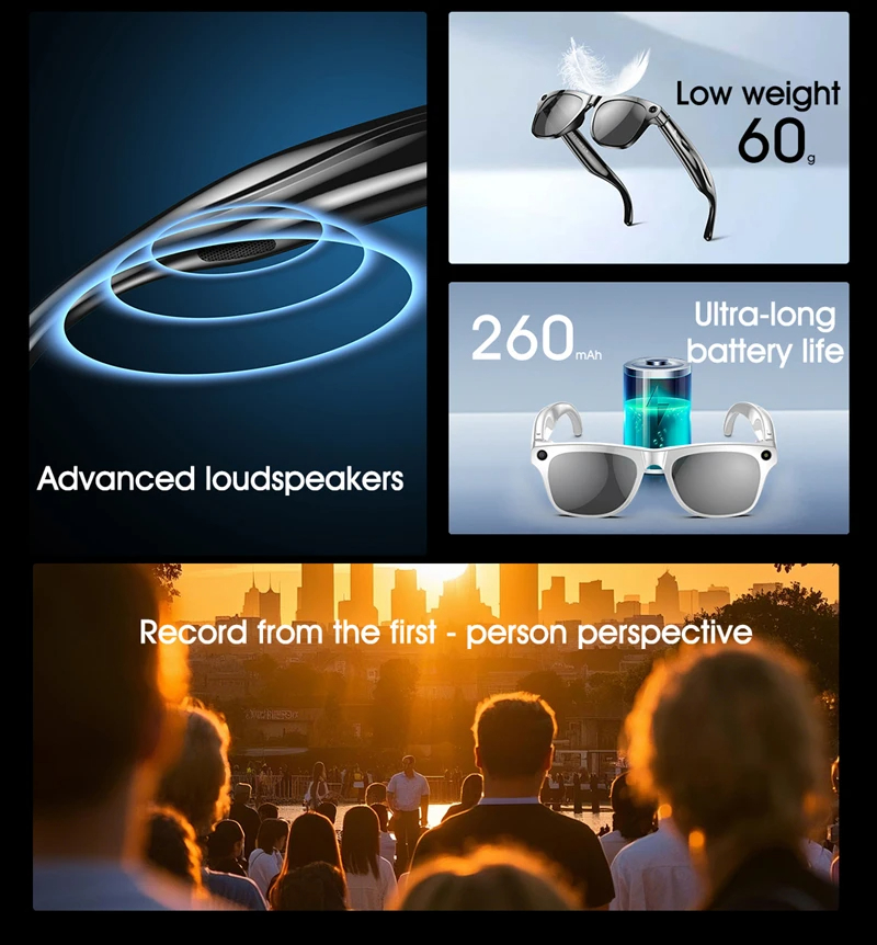 8K AI Smart Glasses Bluetooth  - Smart Glasses Lens のレビューと価格